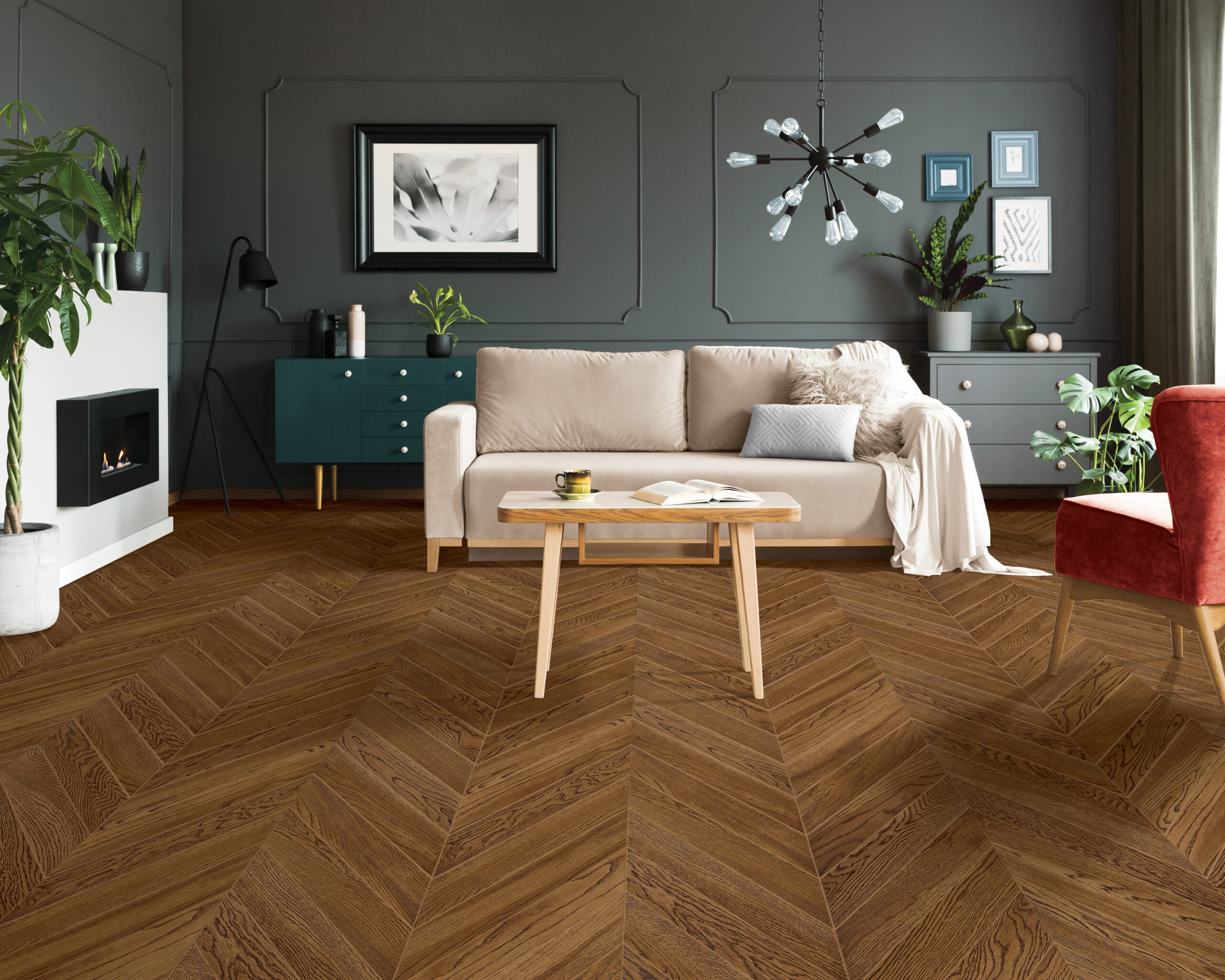 Liquorice Cinnamon Oak | Chevron Engineered Hardwood - Image 2