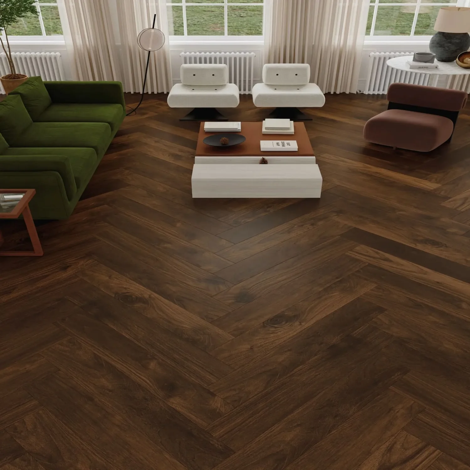Walnut Obsidian #2179 | Manuscript 8 Herringbone